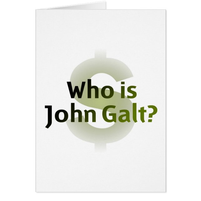 Cartão Quem é John Galt? Símbolo do dinheiro (Frente)