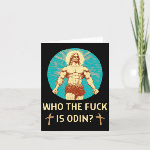 Cartão Quem É Odin Bodybuilding Jesus Malhação Engraçado 