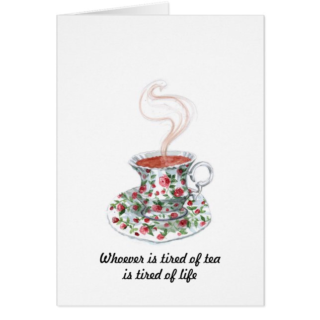 Cartão Quem está cansado do slogan do chá - cansado da vi (Frente)