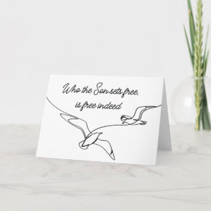 Cartão Quem o Filho liberta é de fato Bíblia Verso