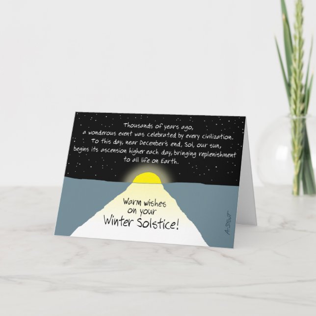 Cartão Quentes desejos no seu solstício de inverno! Cartã (Frente)