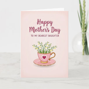 Cartão Querida Carta do Dia das Mães para a Filha