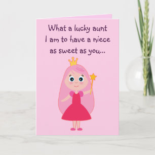 Cartão Querida Princesa Feliz Tia de Aniversário para a s