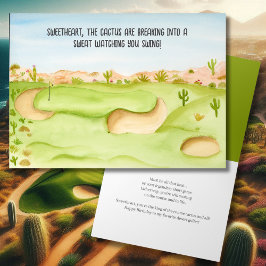 Cartão Querido, Campo de Golfe no Deserto em Aquarela de 