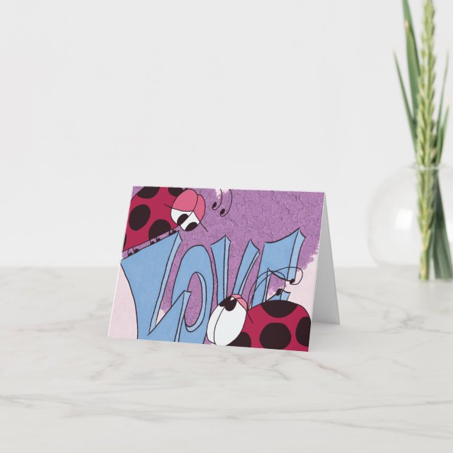 Cartão Querido Cartoon de Amor da Joaninha (Frente)