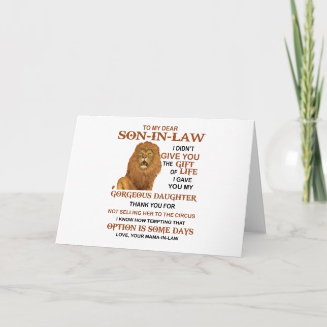 Cartão Querido genro, não te dei o presente da vida (Frente)