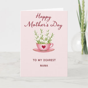 Cartão Querido Nana Floral Heart Card