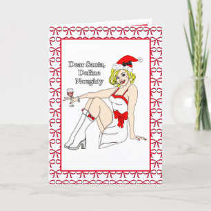 Cartão Querido Papai Noel, Defina Travesso   Humor de Nat