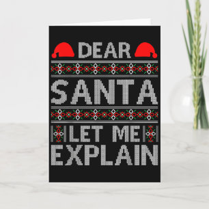 Cartão Querido Papai Noel Deixe-me Explicar Piadas de Nat