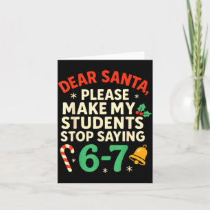 Cartão Querido Papai Noel Estudantes 6-7 67 Seis Sete Div