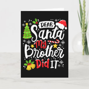 Cartão Querido Papai Noel Meu Irmão Fez Isso Diversão Nat