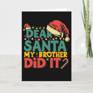 Cartão Querido Papai Noel Meu Irmão Fez Isso Garotas Dive