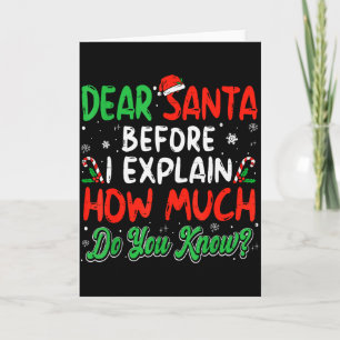 Cartão Querido Papai Noel Posso Explicar Camisetas Divert
