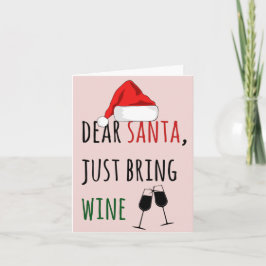Cartão Querido Papai Noel Traga Apenas Vinho Natal Divert