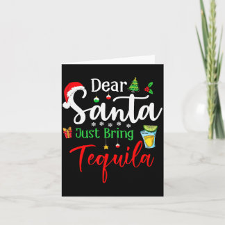 Cartão Querido Papai Noel Traga Só Tequila Divertido Bebe