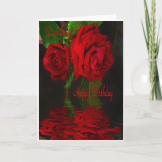 Cartão Querido Refelcted-Feliz do aniversário da rosa