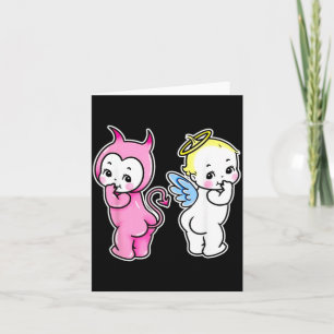 Cartão Querubins Anjo Diabo Bebê Kewpie