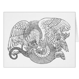 Cartão Quetzacoatel Colore o seu