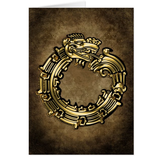 Cartão Quetzalcoatl dourado (Frente)