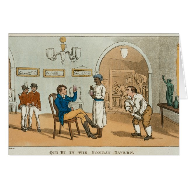 Cartão Qui olá! na taberna de Bombaim, 'do Maste grande (Frente Horizontal)