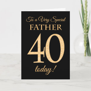 Cartão Quic 40º efeito Dourado no Black, Padre Birthday