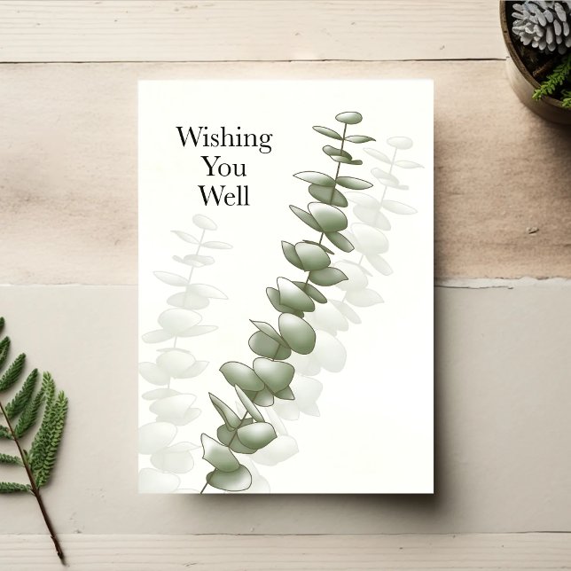 Cartão Quiet Eucalyptus — Minimal Get Well Card (Printable get well card with minimal illustration and design.)