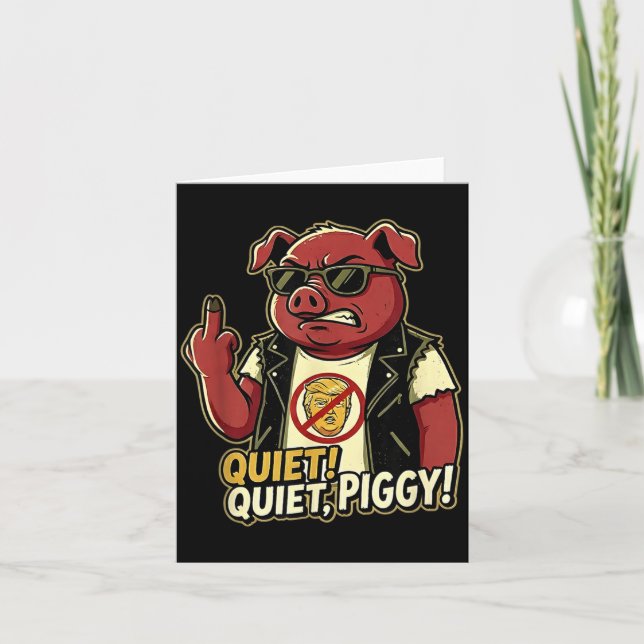 Cartão Quiet Ggy Sarcastic Litical Humor Funny Design Gif (Frente)