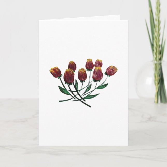 Cartão Quilled Tulips Greeting card - vertical (Frente)