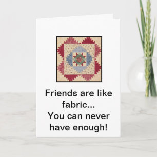 Cartão Quilt Block Friendship Greeting Card