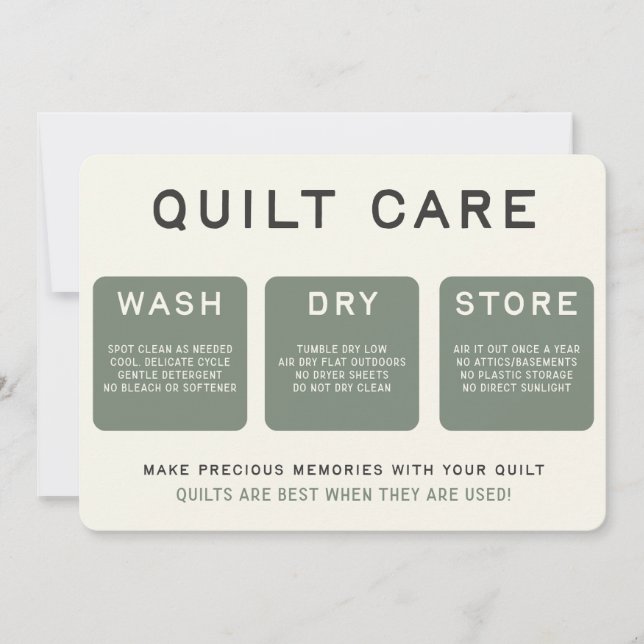 Cartão Quilt Care - Texto inspirado na Vintage (Frente)