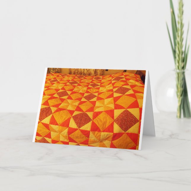Cartão Quilt, Cozy e Quente (Frente)