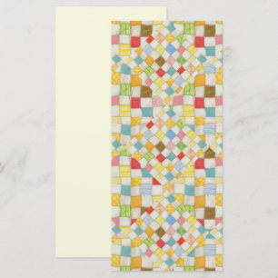 Cartão QUILT MOSAIC 4x9 Placa/Creme / Vertical