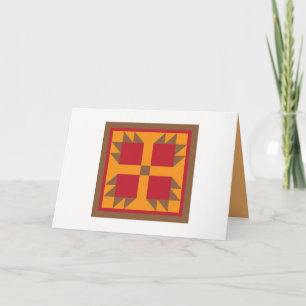 Cartão Quilt Note Cards - Bear Paw (red/gold)