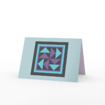 Quilt Note Cards - Dutchman's Puzzle (purple/blue)