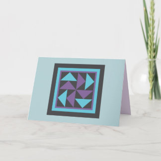 Cartão Quilt Note Cards - Dutchman's Puzzle (purple/blue)