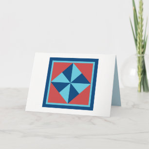 Cartão Quilt Note Cards - Pinwheel (navy/red)