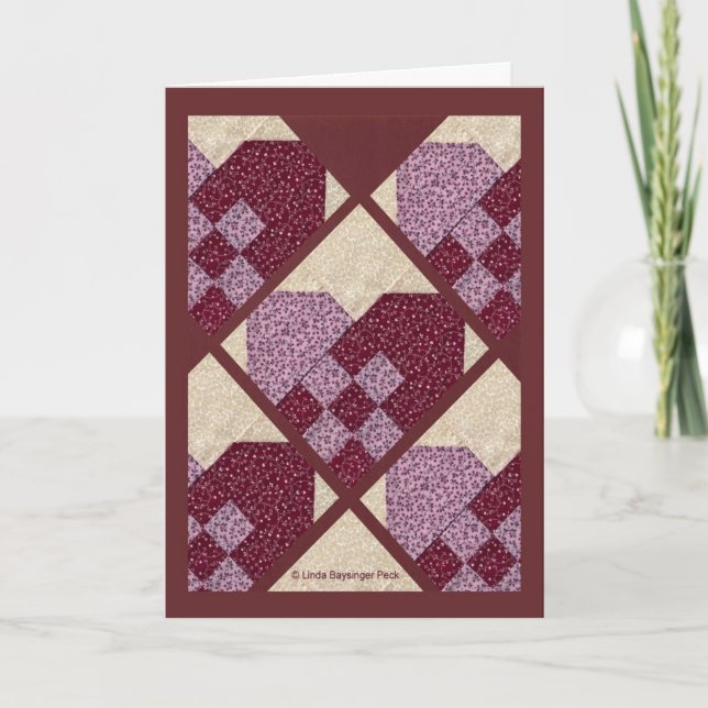 Cartão Quilted Hearts (Frente)