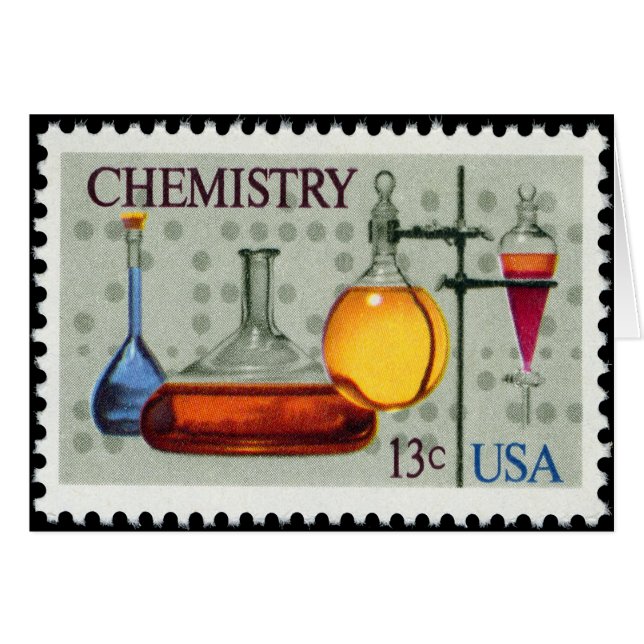 Cartão Química~ U.S. Stamp~ American Chemical Society ~ (Frente Horizontal)