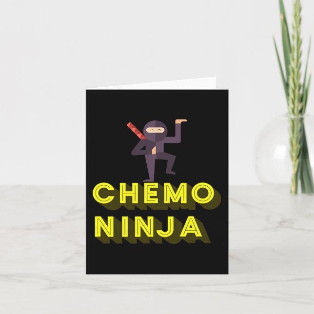 Cartão Quimio Ninja Crianças Cancer Mês de Consciência (Frente)
