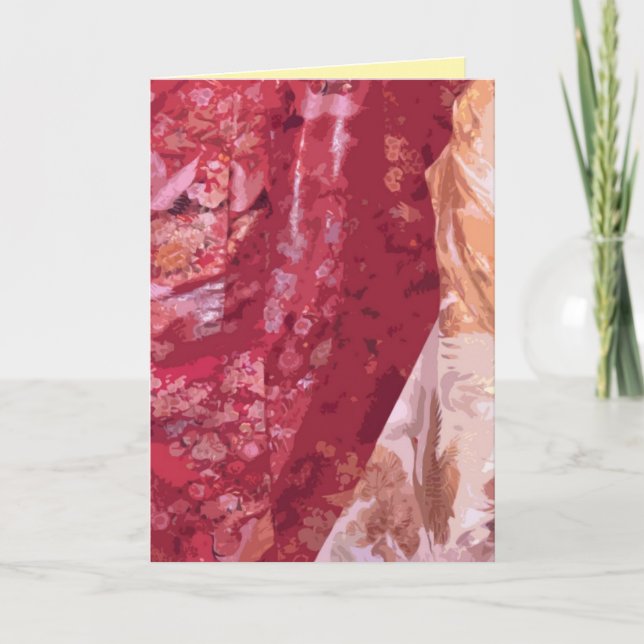 Cartão Quimonos de casamento japoneses em close (Frente)