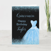 Quinceanera Light Blue Dress Faux Glitter