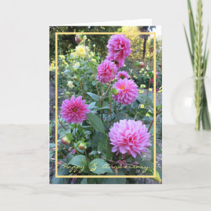 Cartão Quinto Aniversário de Casamento Deseja 5 Chrysant