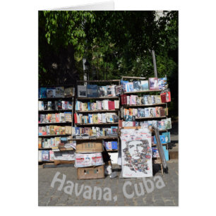 Cartão Quiosque de livros de Havana Cuba