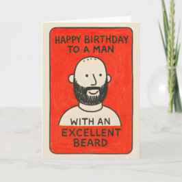 Cartão Quirky beard card to man with excellent hair