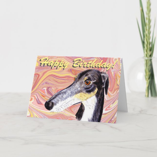 Cartão Quirky lurcher birthday card (Frente)