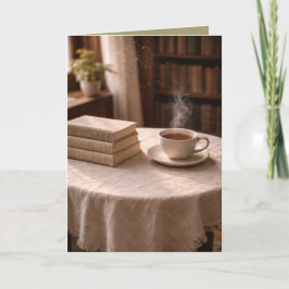 Cartão Quite Moments: Morning Tea and Books Art Card
