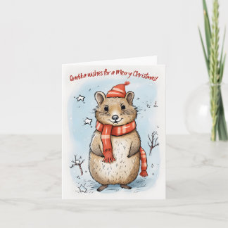 Cartão Quokka deseja um Feliz Natal -