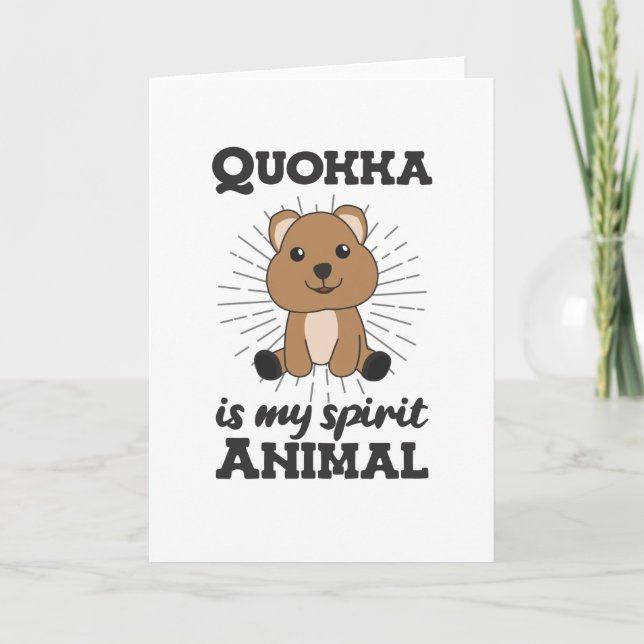 Cartão Quokka É Meu Animal Espirituoso - Cute Quokkas Vin (Frente)