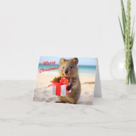 Cartão Quokka Selfie na praia - Natal