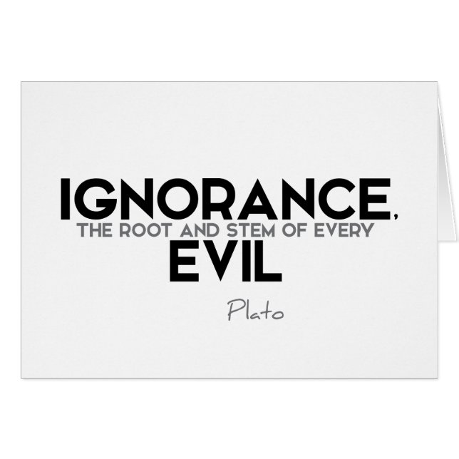 Cartão QUOTAS: Platão: Ignorância, mau (Frente Horizontal)